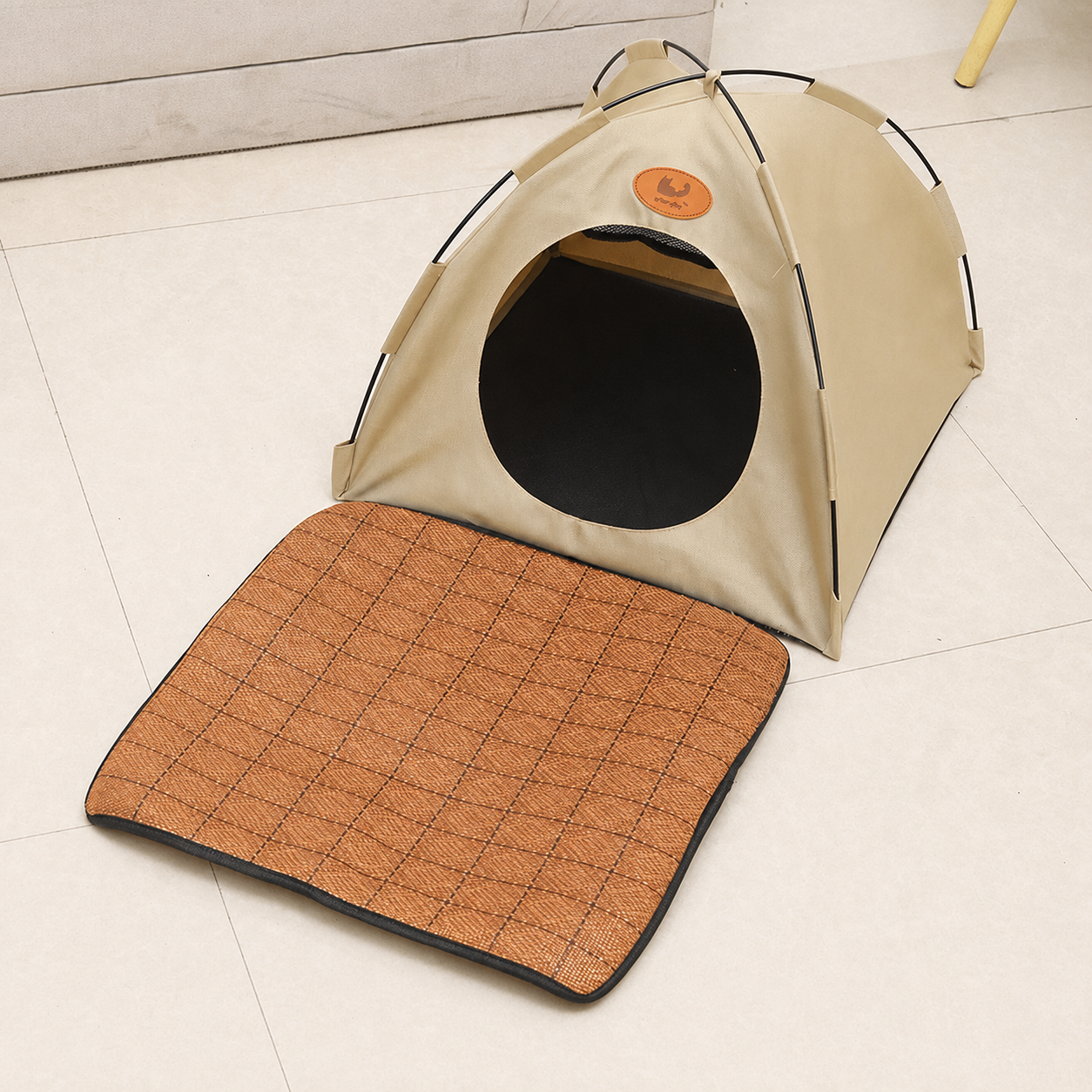 ✨猫・小型犬用テントハウス🐾 四季を通じてくつろげる、通気メッシュ&ひんやりマット付き【全国送料無料🚚】
