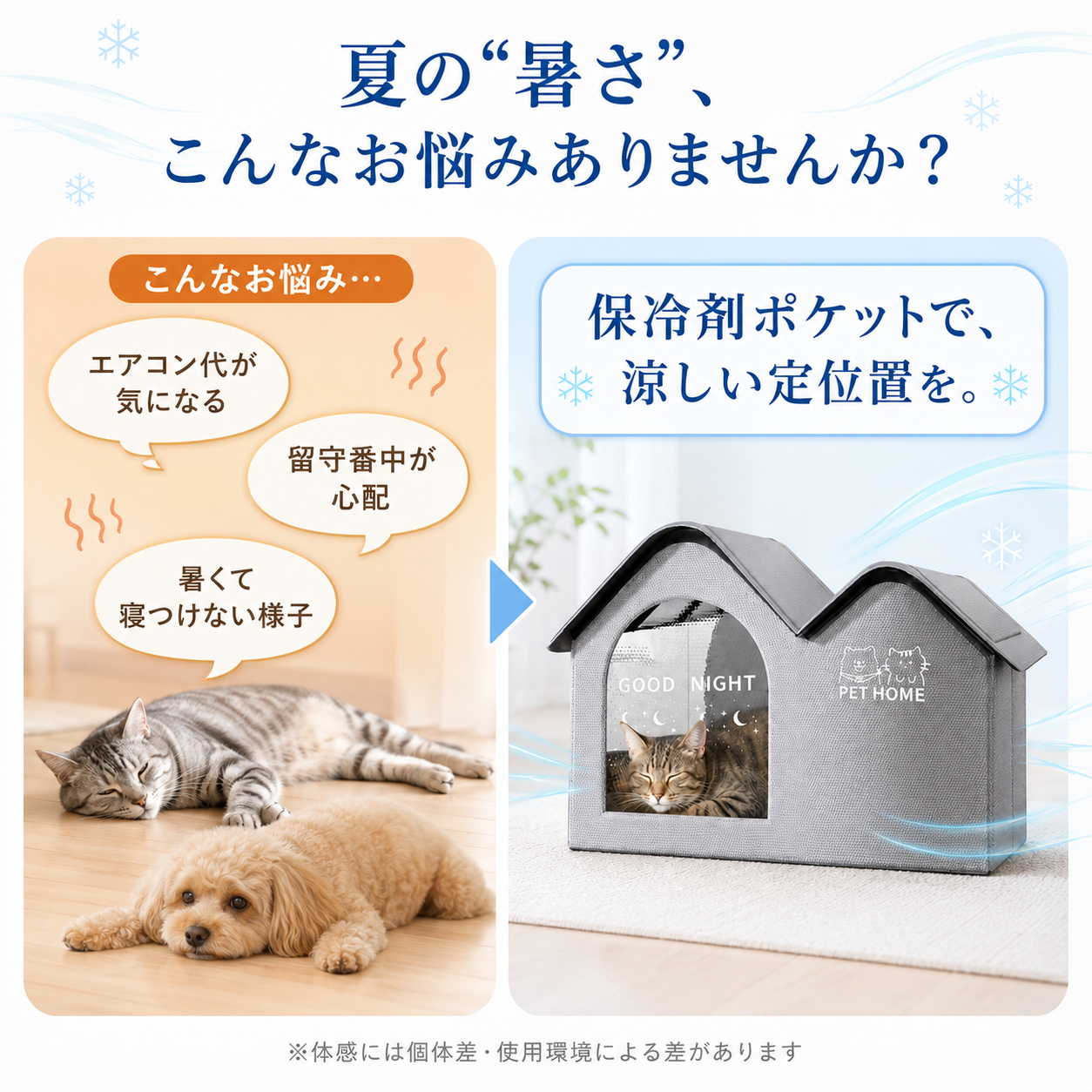 ✨犬・猫用ひんやりハウス❄️ 3層構造＆折りたたみ収納【全国送料無料🚚】