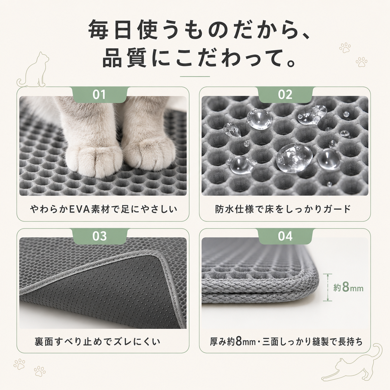 【本日終了⏰】【累計15万個突破🏆】猫砂マット【顧客満足度No.1獲得商品🥇】【全国送料無料🚗】