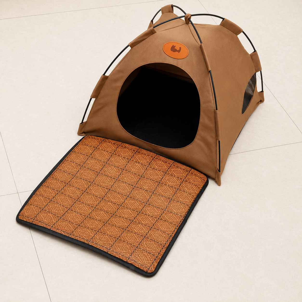 ✨猫・小型犬用テントハウス🐾 四季を通じてくつろげる、通気メッシュ＆ひんやりマット付き【全国送料無料🚚】