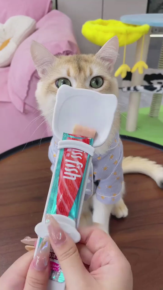 ✨猫用フードスプーン🐱 スティックおやつをしぼってあげやすい 【全国送料無料🚚】