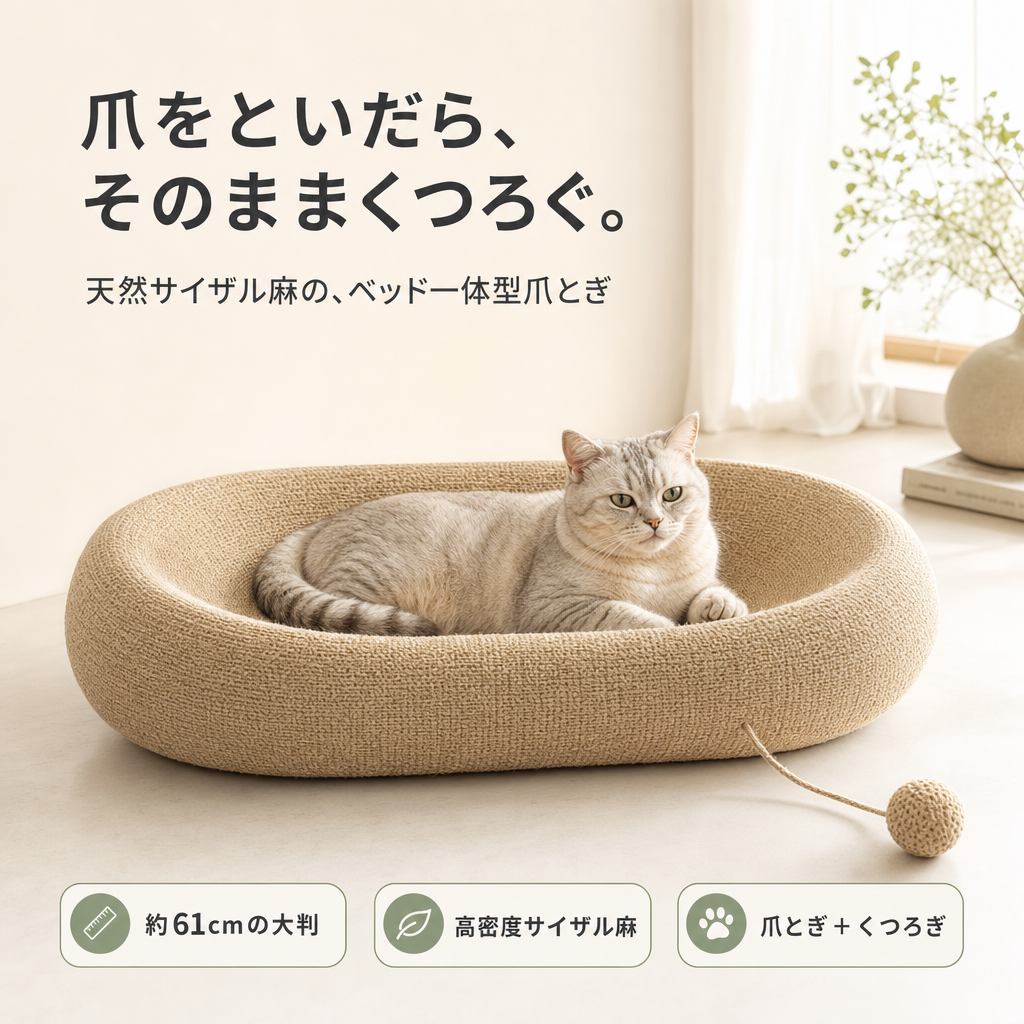 ✨猫用ベッド一体型爪とぎ🐱 遊べてくつろげる【全国送料無料🚚】